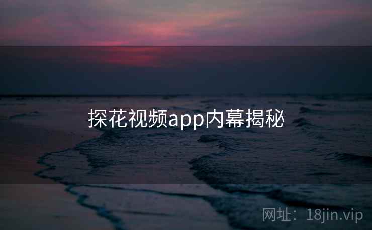 探花视频app内幕揭秘 探花视频app内幕揭秘