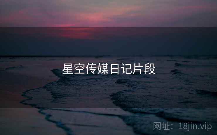 星空传媒日记片段 星空传媒日记片段