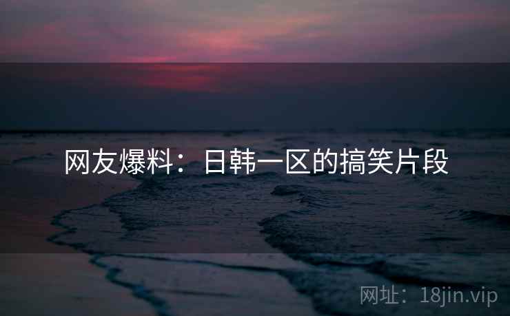 网友爆料:日韩一区的搞笑片段 网友爆料:日韩一区的搞笑片段